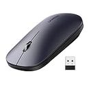 UGREEN Wireless Mouse, 2.4G Slim Silent Computer Mouse with 4000 DPI, USB Cordless Mouse with 18-Month Battery Life, Small Flat Portable Optical Mice for Laptop, Computer, Chromebook, MacBook - Black