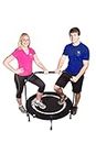 MaXimus PRO Folding Rebounder Fitness Trampoline | Voted #1 Indoor Mini Exercise Trampoline For Adults With Bar | Best Home Gym for Fitness & Lose Weight | FREE Storage Bag, Resistance Bands, Awesome ONLINE & DVD Workouts!