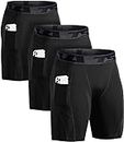 TSLA Men's Athletic Compression Shorts, Sports Performance Active Cool Dry Running Tights MUS74-KLB Medium