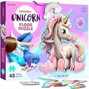 Jumbo Shimmery 45-Piece Unicorn Floor Puzzle for Kids Ages 3-6 Years Old- Large Toddler Puzzles Age 3, 4, 5, 6 Year Olds - Unicorn Toys for Girls - Little Girl Birthday Easter Gift