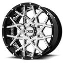 XD SERIES BY KMC WHEELS Xd203 Chopstix Chrome Center Gloss Black Milled Lip Wheel with Alloy Steel and Chromium (hexavalent compounds) (20 x 12. inches /8 x 125 mm, -44 mm Offset)