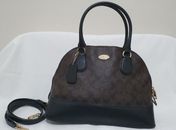 New Without Tags: Coach Katy Signature Canvas Leather Dome Satchel Handbag