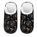 Aglebo Halloween Scary Night Winter Spa Slippers for Women Men House Slippers Soft Memory Foam Slippers Non-Slip Indoor Outdoor Travel Bedroom Shoes M, Halloween Spider Web Bats, Medium Wide