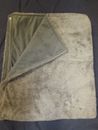 Throw Blanket by PIER 1 - Gray & Tan FLEECE and FAUX FUR Reversible - 50 x 60 in