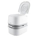 SEEZSSA 24 L Portable Camping Toilets Emergency Commode Porta Potty with Waste Level Indicator & Removable Tank for Pregnant Women Elderly Indoor Outdoor Hiking Travel RV Caravan Easy Cleaning, White