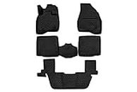 R5 AUTOMOTIVE 2015-2019 Ford Explorer Floor Mats 3 Row Liner Set Black for W/O 2nd Row Center Console 3D Scanned fit 2016 2017 2018