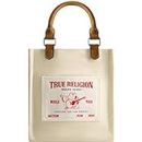 True Religion Women's Tote Bag, Buddha Pocket Travel Shoulder Handbag with Adjustable Removable Crossbody Strap, Natural
