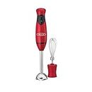 BELLA Immersion Hand Blender, Portable Mixer with Whisk Attachment, Electric Handheld Juicer, Shakes, Baby Food and Smoothie Maker, Stainless Steel, Red