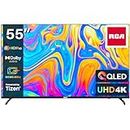 RCA 55 Inch QLED UHD Smart TV, 4K HDR10 Tizen OS with Samsung TV Plus Youtube Netflix Motion Mode, 3 x HDMI 2 x USB WiFi Bluetooth, Large Screen for Living Room Home Office