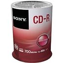 Sony 100CDQ80SP CD-R Data Recordable Media, 100 Pack Spindle