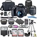 Canon EOS Rebel T7 DSLR Camera Bundle with Canon 18-55mm Lens + Canon EF 75-300mm f/4-5.6 III Lens + 2pc SanDisk 32GB Memory Cards + Accessory Kit