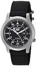 SEIKO Men's SNK809 5 Automatic Stainless Steel Watch with Black Canvas Strap, Silver, 37 mm, Dress