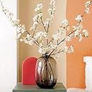 Bacucine 6PCS Artificial Cherry Blossom Branches Faux Cherry Silk Flowers Vine Tall Stems Artificial Flower for Vase Wedding Home Decor (White)