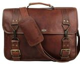 18" New Bag Messenger Travel Women Laptop Top-Quality Leather Briefcase Satchel