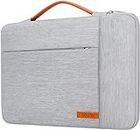 Lacdo 360° Protective Laptop Sleeve Case Computer Bag for 13.3" Old MacBook Air 2010-2017 | 13 Inch MacBook Pro 2012-2015 | Surface Book 3 2 | 12.9 iPad Pro 1st/2nd Gen, HP ASUS Acer Chromebook, Gray