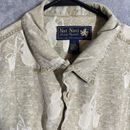 Nat Nast Button Up Shirt Men's Size L 100% Silk Musical Instrument Long Sleeve