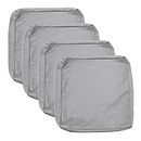 Sqodok Patio Cushion Covers 24x24 inch, 4Pack Outdoor Cushion Covers for Patio Furniture Waterproof Patio Cushion Slicovers Replacement Chair Seat Cushion Covers for Wicker Chair, Grey Heather