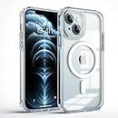 KARWAN® iPhone 13 Cover, Compatible with MagSafe, Scratch-Resistant,Thin and Slim, Classic, Magnetic Back Case, Transparent Clear