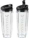 Sduck Replacement Parts for Nutri Ninja Blender, 2x Jumbo 32 oz Cups with Sip & Seal Lids For 1000w Auto-iQ and Duo Blenders Nutri Ninja Blender