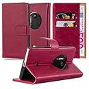 cadorabo Book Case works with Nokia Lumia 1020 in WINE RED - with Magnetic Closure, Stand Function and Card Slot - Wallet Etui Cover Pouch PU Leather Flip