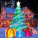 COMIN 7 FT Christmas Inflatables Tree Outdoor Decorations Blow Up Yard Gift Box with Built-in LEDs for Indoor Party Garden Lawn Decor