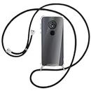 mtb more energy® Collar Smartphone para Motorola Moto G6 Play (5.7'') / Moto E5 (5.7'') - Negro - Funda Protectora ponible - Carcasa Anti Shock con Cuerda