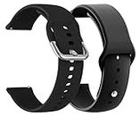 AONES Pack of 2 Silicone Watch Strap Compatible for Moto 360 2nd Gen 42mm Smart Watch Band Black