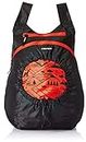 Gear CarryOn 16L Foldable Water Resistant School Bag/Hiking Daypack/Backpack/College Bag for Men/Women (Black-Orange)