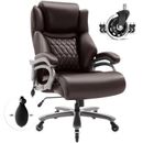 Red Barrel Studio® Czarnetzki Ergonomic Executive Chair Home Office Chair for Heavy People /Upholstered in Black/Brown | Wayfair