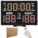 LUCKY TIME Electronic Basketball Scoreboard with Buzzer, Digital Scoreboard with Remote,Portable Score Keeper Battery Powered High-Bright Score Board for Sports Games