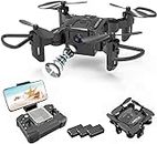 4DRC V2 Mini Drone with 720P HD Camera for Kids Adults,FPV Live Video Camera drone,RC Foldable Quadcopter for beginners Toys,3D Flips and Headless Mode,One Key Return,Altitude Hold,3 Batteries