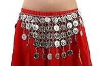 BANGHA CinturóN De Monedas,CinturóN Danza del Vientre Belly Dance Accessories Beads Tassel Belly Dance Bank for Women Belly Dancing Hip Bufanda (Color : Big Silver Coin, Size : One Size)
