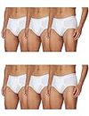 Hanes Men's Tagless Cotton Brief, White, X-Large (Pack of 6)