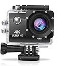 Lapras { Limited with 15 Years Warranty ) 4K Action Camera 20MP Underwater Waterproof Camera 170 Wide Angle WiFi Sports Cam with Remote and Mounting EIS Electronic Image Stabilization 1080P/60Fps