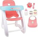 JC Toys - for Keeps Playtime! | Baby Doll High Chair | Fits Dolls up to 17" | Sturdy High Chair and Play Accessories | Ages 2+, Pink