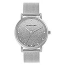 Giordano Shimmer Collection Analogue Watch for Women with Silver Shimmer Dial and Silver Stylish Mesh Band Ladies Wrist Watch to Complement Your Party Look GD-60005-11