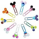 AUAUY 10PCS Cute Mouse Paper Clips, Book File Page Marker Clips for Teacher & Students, Colorful Office Supplies Gifts Bookmark Clamp Desk Accessories Stationery for School Kids Adult