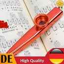 Metal Kazoos Musical Woodwind Instrument Mouth Flutes for Beginner (Red)