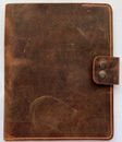 Brown leather cover folio folder for Rocketbook Flip Notepad Letter Size