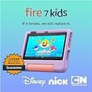 Amazon Fire 7 Kids tablet, ages 3-7. Top-selling 7" kids tablet on Amazon - 2022 | ad-free content with parental controls included, 10-hr battery, 32 GB, Purple