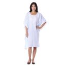 Cerulean Summer,'Cotton Caftan with Cerulean Stripes from India'