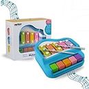 Gooyo 1503 Non Battery 2 in 1 Mini Piano and Xylophone Toy with Colorful Keys & 2 Mallets for Babies/Girls/Boys/Kids/Gifts | Blue Color (Battery Not Required)