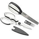 5 Blade Kitchen Salad Scissors by Gidli - Lifetime Replacement Warranty - Includes Kitchen Shears As a Bonus - Heavy Duty Stainless Steel Multipurpose Ultra Sharp Utility, Herb & Food Scissors
