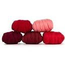 Revolution Fibers | Mixed Merino Wool Variety Pack - Wondrous Reds | Perfect Wool Roving for Spinning, Rolags, Needle Felting, Wet Felting, Tapestry, Weaving and Crafting