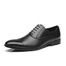 Faranzi Herren Kleid Schuhe Schnürschuhe Zapatos de Hombre Bequem Klassisch Modern Formell Business Oxford Schuhe für Herren, Schwarz (Bliss-1-black), 39 EU