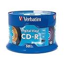 Verbatim CD-R Blank Discs 700MB 80min 52X Recordable Disc for Data and Music with Digital Vinyl Surface - 50pk Spindle Blue/Green/Orange/Pink/Purple