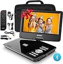 OTIC 9''Bluetooth Portable DVD Player with Bluetooth 9.0''HD Swivel Screen,5h Rechargeable Battery for Car&Kids,(Headrest Mount Case&Headphone,Remote,Support CD/DVD/SD Card/USB/Sync TV,Region Free)