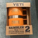 Yeti Rambler 6oz Stackable Cups - Orange - Two Pack New In box