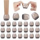 24 Pcs Chair Leg Protectors for Hardwood Floors, Silicone Chair Leg Floor Protectors Chair Feet Protection Covers Protector Foot Furniture Cup with Felt Pads No Scratches and No Noise(30-40mm)
