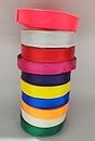 AMAROBA Satin Ribbon for Decoration, Gift Wrapping, for School Project Works, Opening Ribbon and Multi Purpose USE (Half INCH (10MTR X 10 PC), Multi)